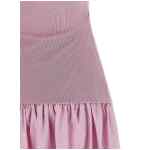 Self-Portrait Pink Cotton Draped Knit Midi Dress