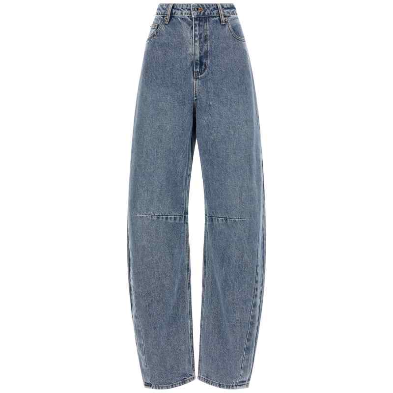 Self-Portrait Blue Barrel Leg Jeans