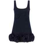 Self-Portrait Indigo Denim 3d Flower Mini Dress