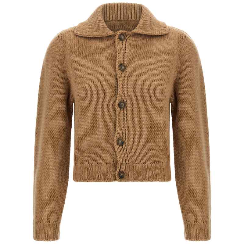 S62HP0045M13347110_01_M_2026-09-02T08-41-30.744Z Mm6 Maison Margiela White Stitch Line Cardigan