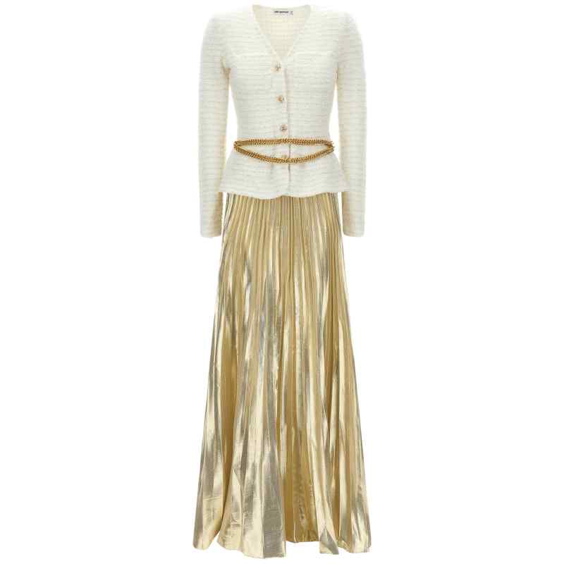Self-Portrait Long Pleated Skirt Dress
