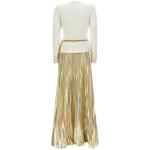 Self-Portrait Long Pleated Skirt Dress