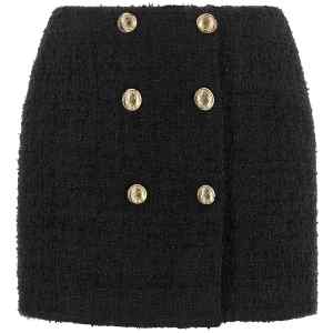 Balmain Embossed Button Detail Miniskirt