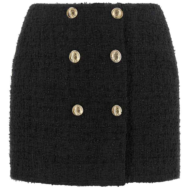 Balmain Embossed Button Detail Miniskirt
