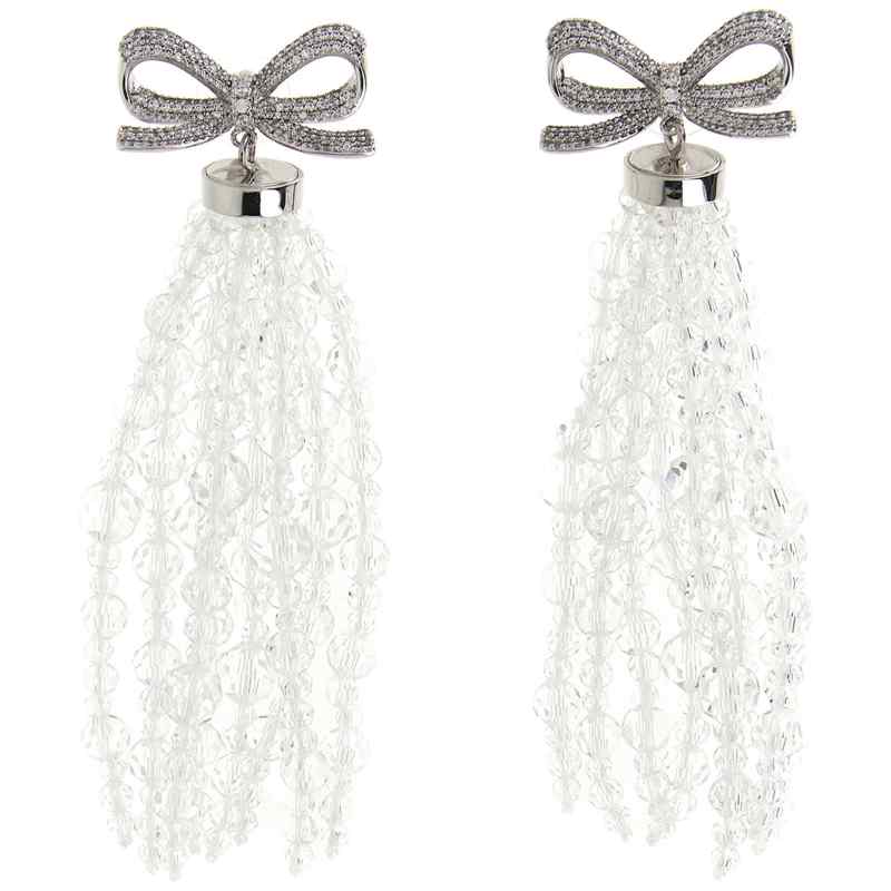 SS26634ESLSILVER_01_M_2026-02-23T10-27-06.505Z Self-Portrait Bow Beaded Waterfall Earrings