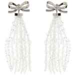 Self-Portrait Bow Beaded Waterfall Earrings