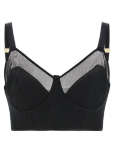 Elisabetta Franchi Cool Wool And Tulle Top