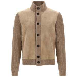 Zegna Suede Panel Cardigan