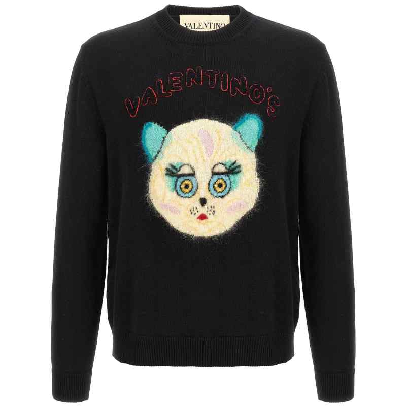 V3KC35IB2V0NO_01_M_2025-05-09T07-30-15.369Z Valentino Garavani Le Chat De La Maison Sweater