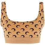 Marine Serre Moon Printed Jersey Cropped Top