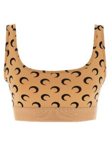 Marine Serre Moon Printed Jersey Cropped Top