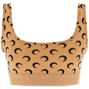 Marine Serre Moon Printed Jersey Cropped Top