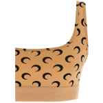 Marine Serre Moon Printed Jersey Cropped Top