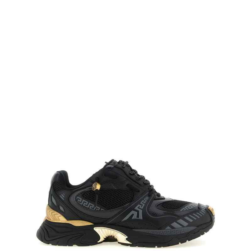 Versace Mesh And Leather Sneakers