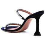 Amina Muaddi Gigi velvet and crystal heel sandals