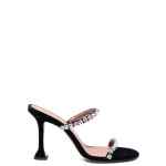 Amina Muaddi Gigi velvet and crystal heel sandals