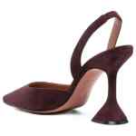 Amina Muaddi Holli suede leather slingback pumps