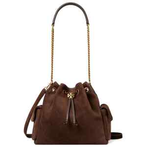 Tory Burch Charlie drawstring leather bucket bag