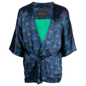 Ozwald Boateng Printed silk short kimono