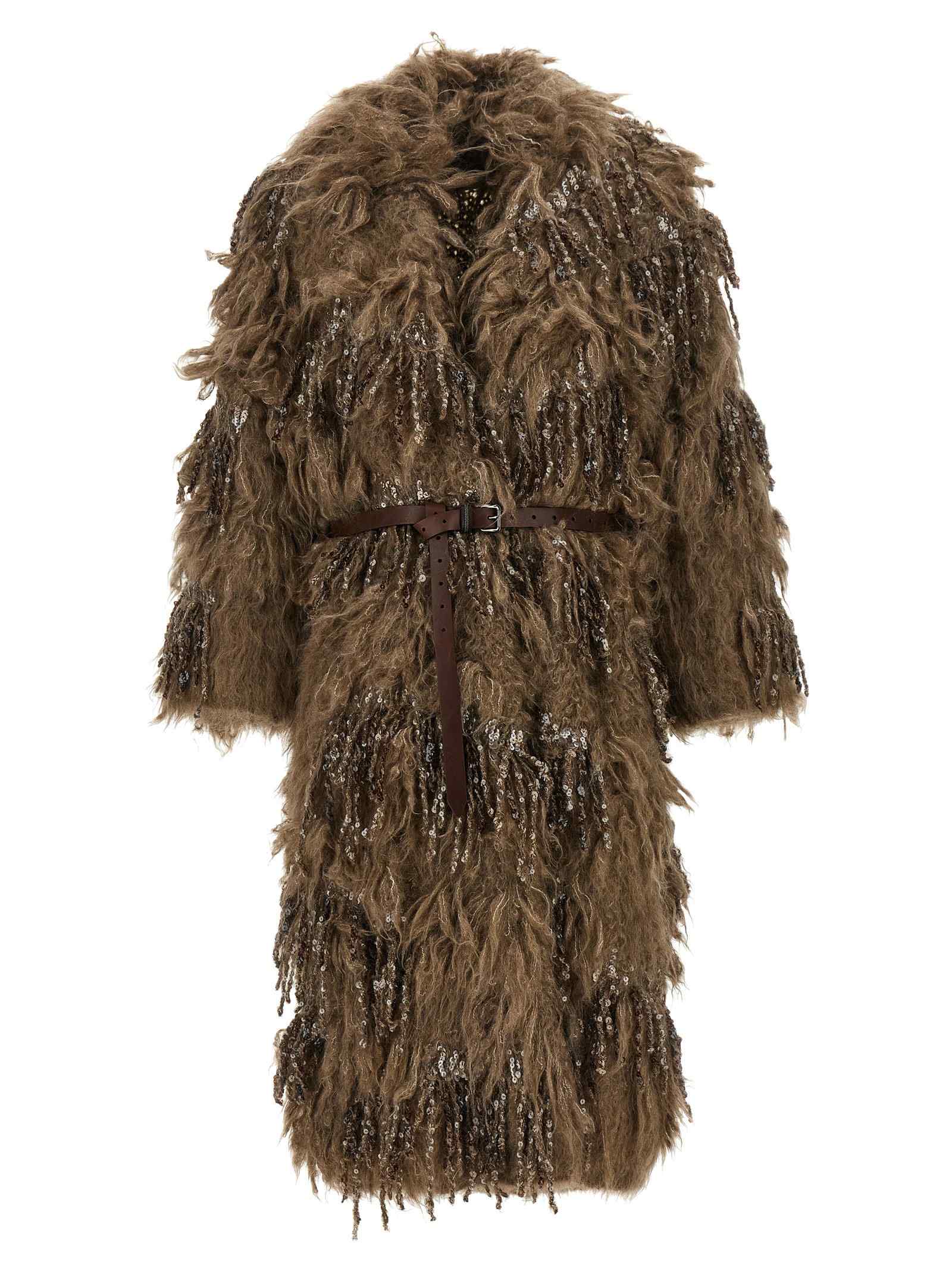 Brunello Cucinelli Dazzling Moss Embroidery Cardigan