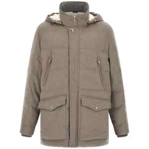 Brunello Cucinelli Membrane Wool Flannel Parka