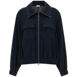 Brunello Cucinelli Shiny Zipper Pull Sweatshirt