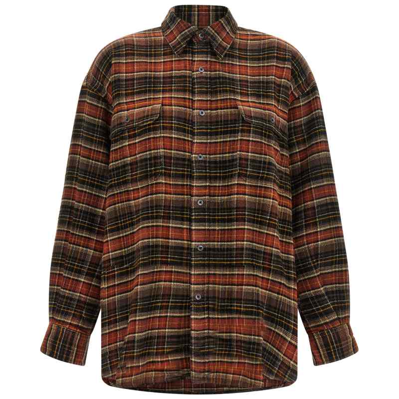 R13WR415R854BBROWNDARKGREYPLAID_01_M_2026-07-22T08-05-42.313Z R13 Boyfriend Shirt