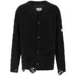 Mm6 Maison Margiela Distressed Wool Cardigan