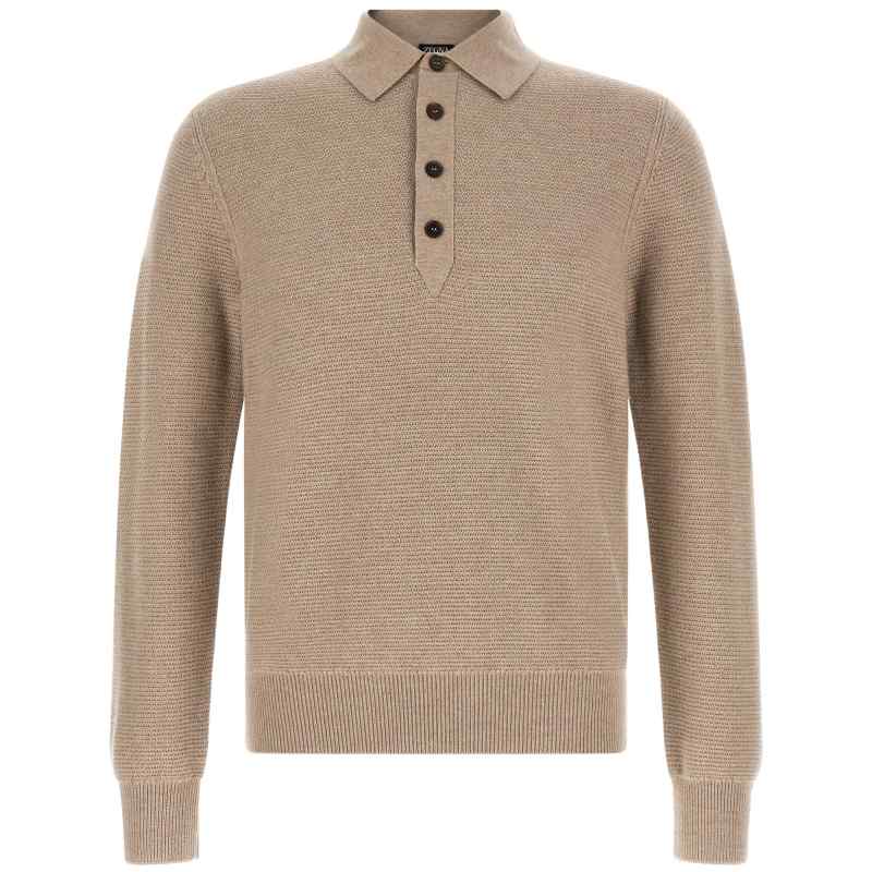 UIK74A4145N92_01_M_2026-10-07T07-20-26.819Z Zegna Polo Shirt Oasi Cashmere Beige