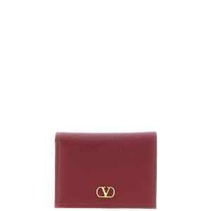 Valentino Garavani Vlogo Burgundy Wallet